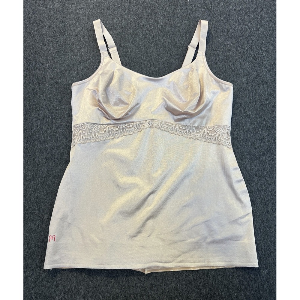 Ruby Ribbon Lace Cami Size 42 Tan Beige Support Shapewear 3024 Sculpting Cami - Picture 13 of 13